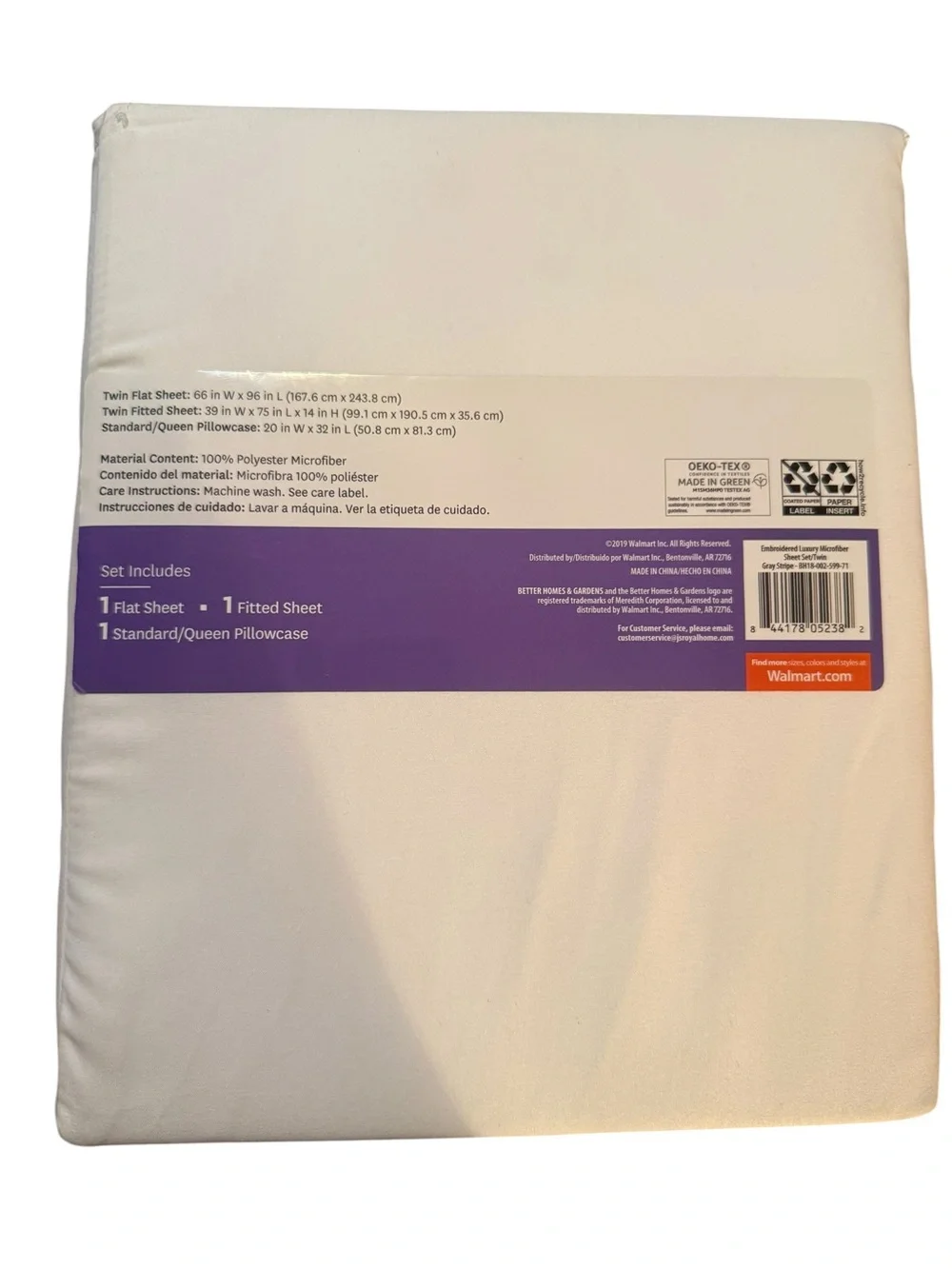 Better Homes And Gardens Twin Embroidered Luxury Microfiber Sheet Set - white